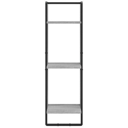 vidaXL 6 Piece Wall Shelf Set with Bars Grey Sonoma Engineered Wood