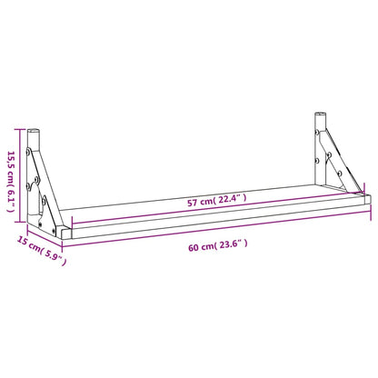 vidaXL Wall Shelves 2 pcs Grey Sonoma 60x15x15.5 cm
