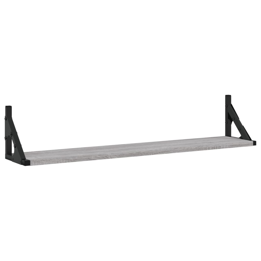 vidaXL Wall Shelves 2 pcs Grey Sonoma 80x15x15.5 cm Engineered wood