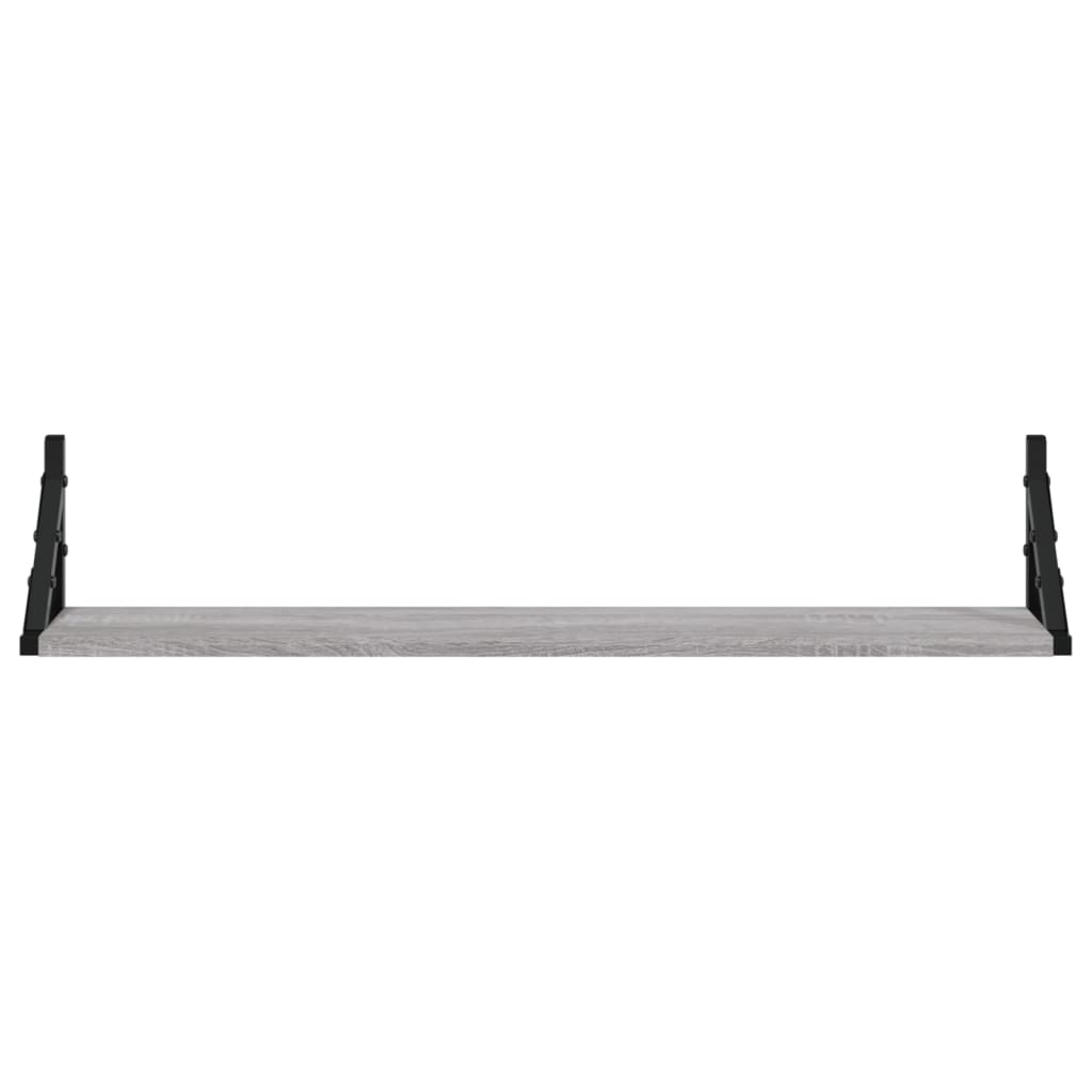 vidaXL Wall Shelves 2 pcs Grey Sonoma 80x15x15.5 cm Engineered wood