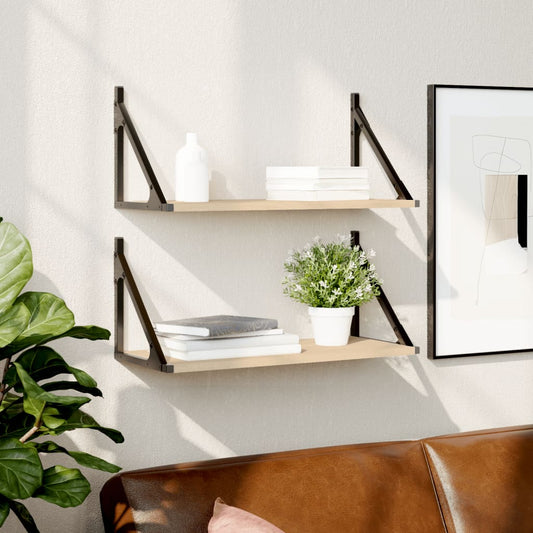 vidaXL Wall Shelves 2 pcs Sonoma Oak 60x25x25.5 cm Engineered wood