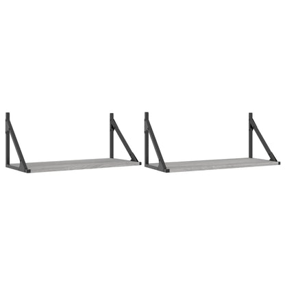 vidaXL Wall Shelves 2 pcs Grey Sonoma 60x25x25.5 cm Engineered wood
