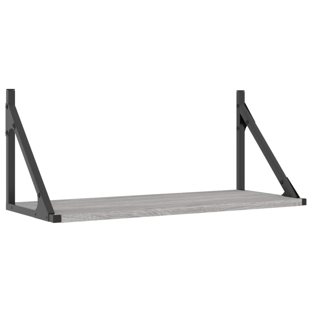 vidaXL Wall Shelves 2 pcs Grey Sonoma 60x25x25.5 cm Engineered wood