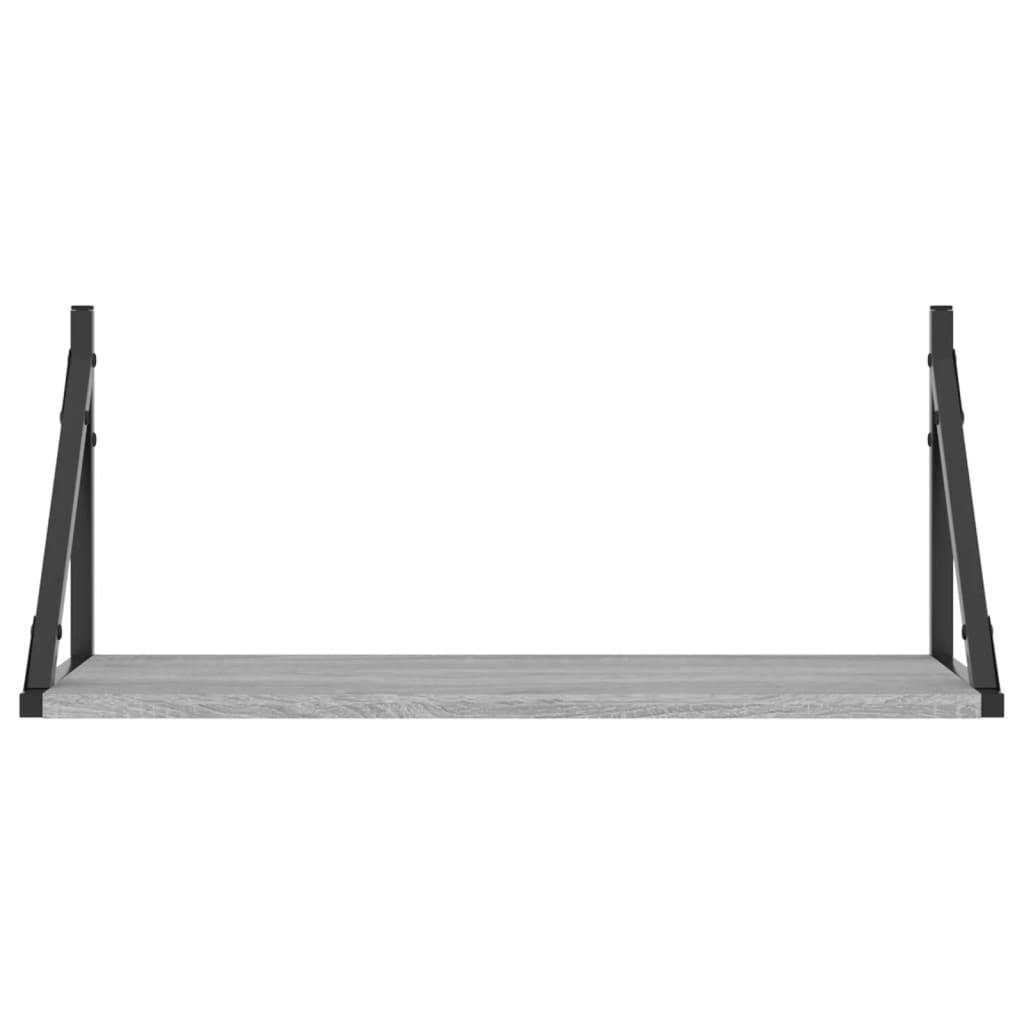 vidaXL Wall Shelves 2 pcs Grey Sonoma 60x25x25.5 cm Engineered wood
