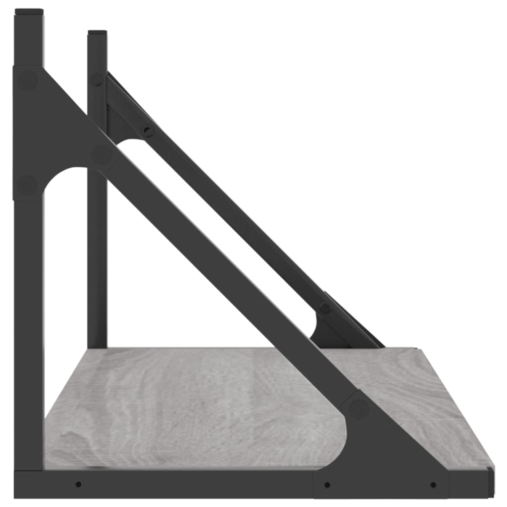 vidaXL Wall Shelves 2 pcs Grey Sonoma 60x25x25.5 cm Engineered wood