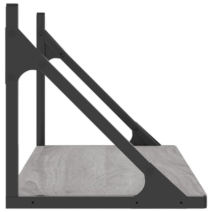 vidaXL Wall Shelves 2 pcs Grey Sonoma 60x25x25.5 cm Engineered wood