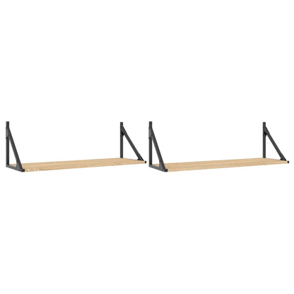vidaXL Wall Shelves 2 pcs Sonoma Oak 80x25x25.5 cm Engineered wood
