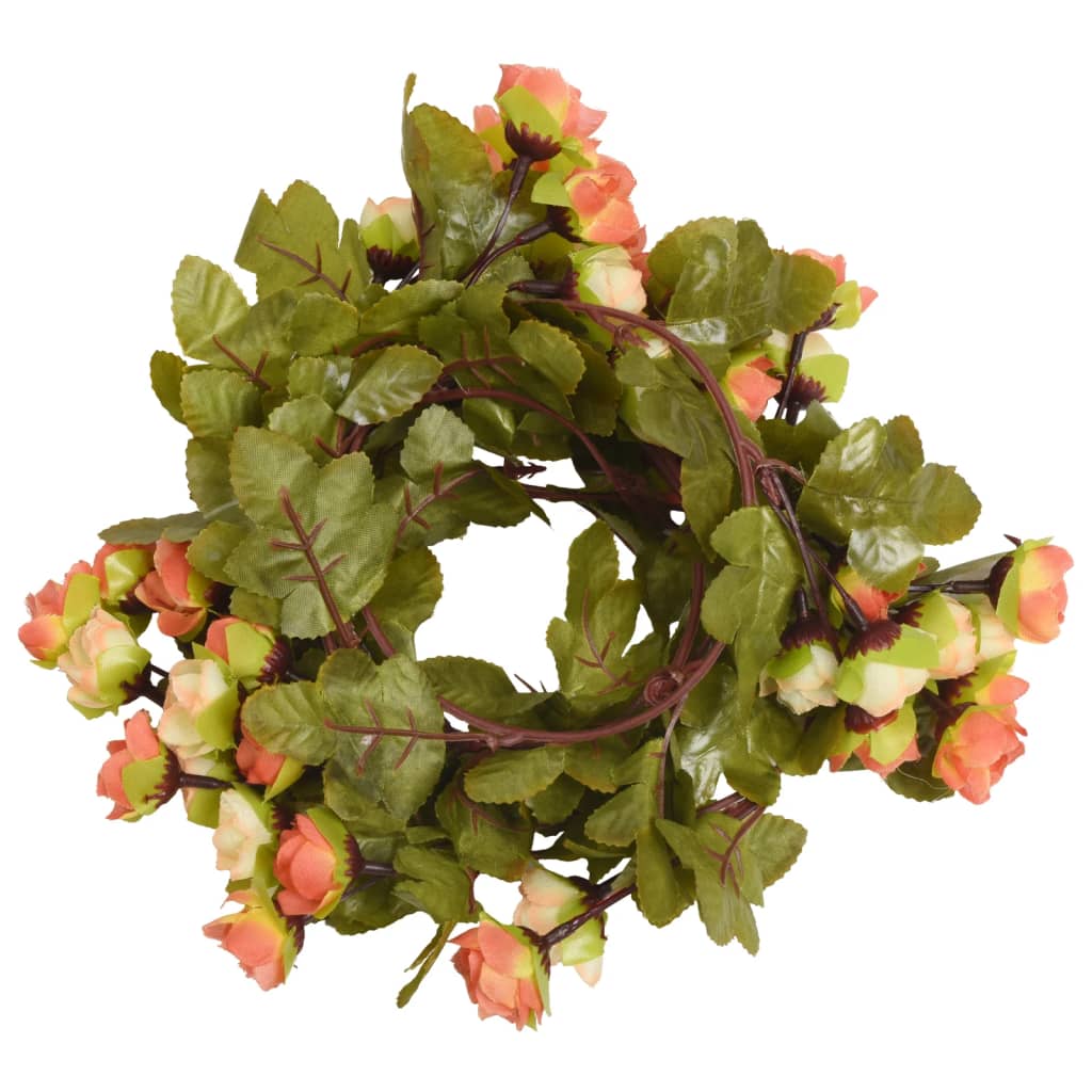 vidaXL Flower Garlands 6 pcs Sunset Red 215 cm