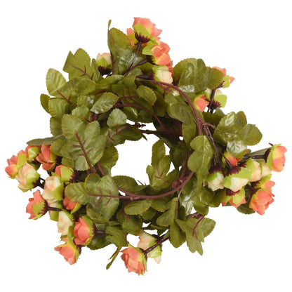 vidaXL Flower Garlands 6 pcs Sunset Red 215 cm