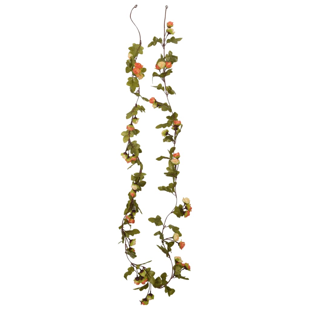 vidaXL Flower Garlands 6 pcs Sunset Red 215 cm