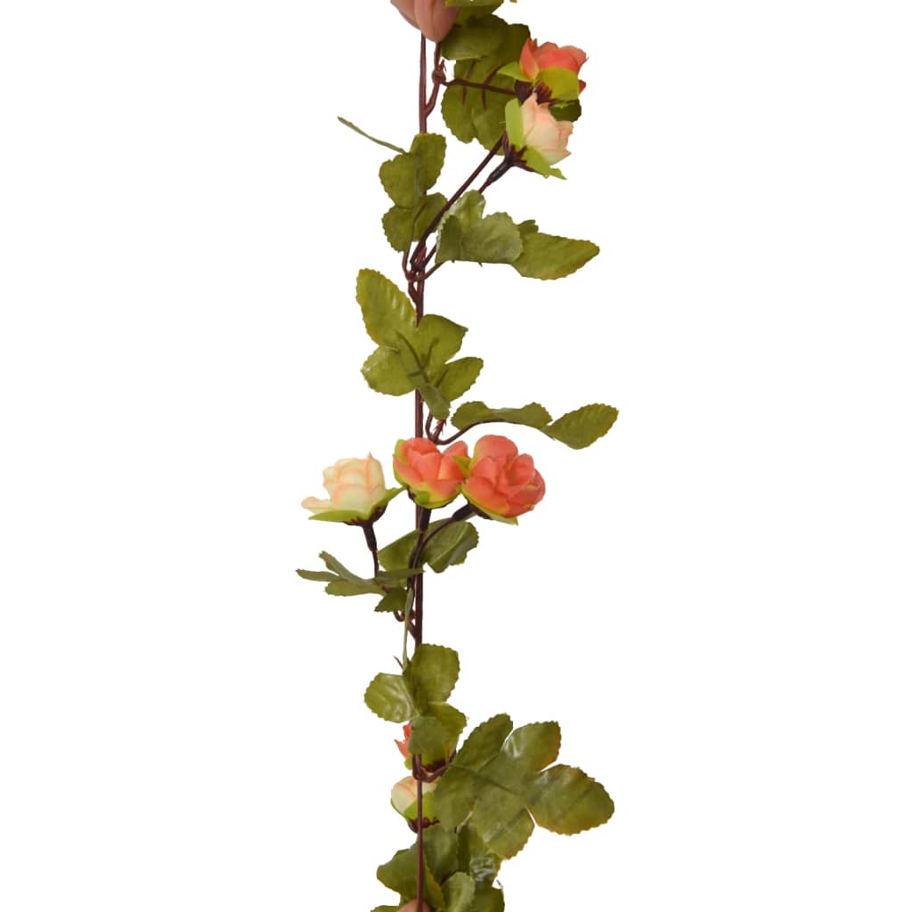 vidaXL Flower Garlands 6 pcs Sunset Red 215 cm
