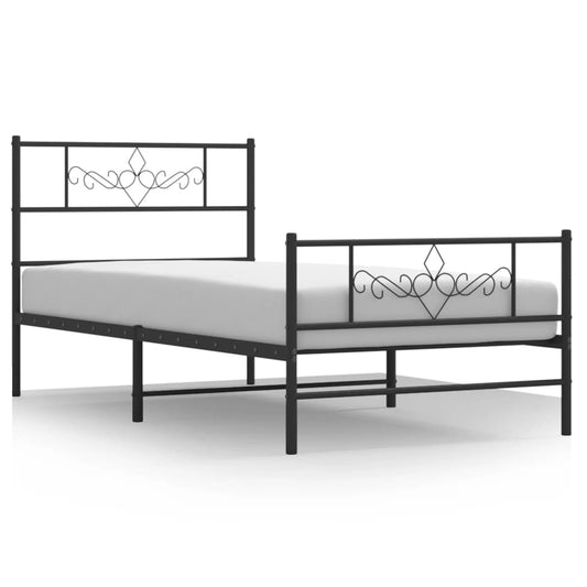 vidaXL Bed Frame | Black | Steel | 80x200 cm | Bed Frame | Rectangular | Modern