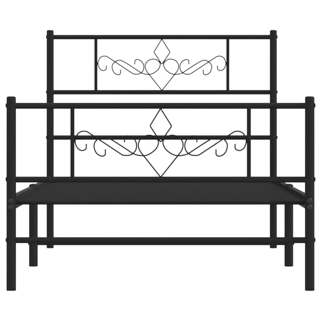 vidaXL Bed Frame | Black | Steel | 80x200 cm | Bed Frame | Rectangular | Modern