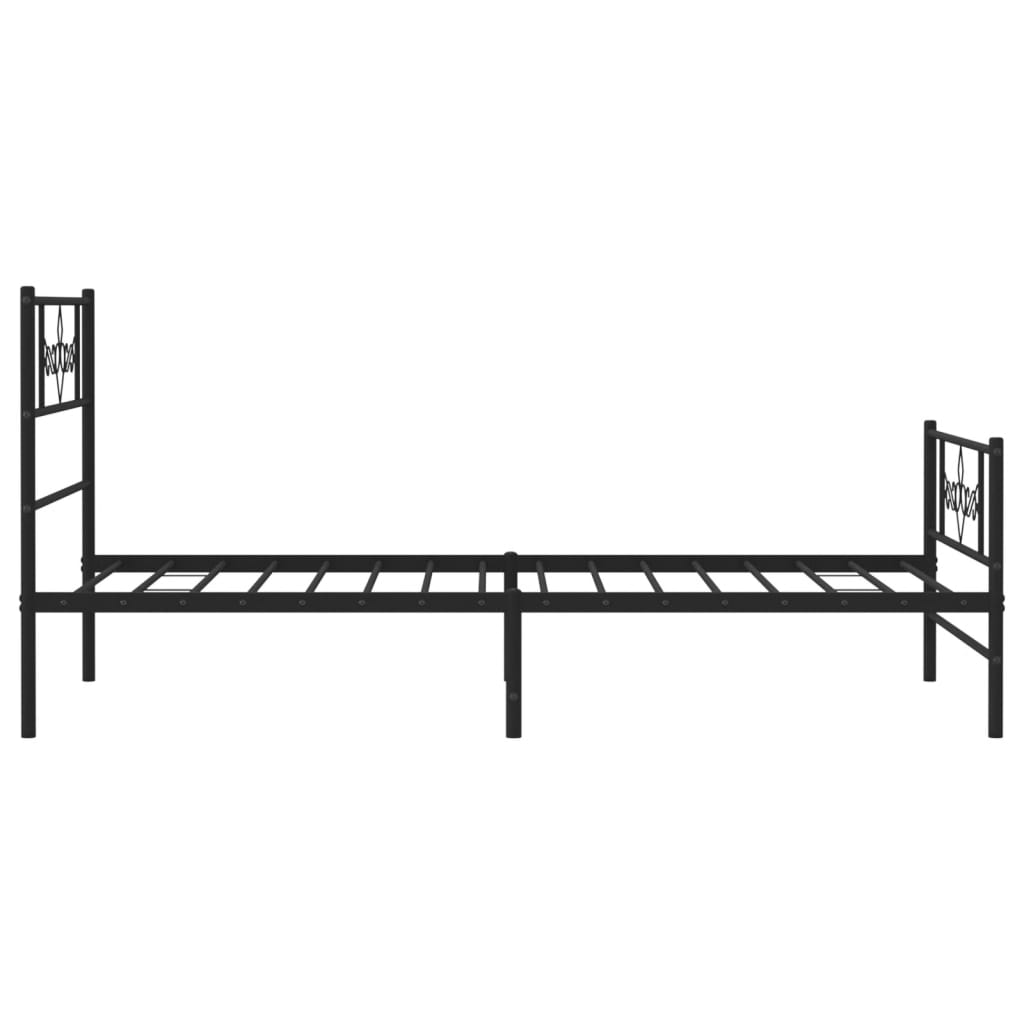 vidaXL Bed Frame | Black | Steel | 80x200 cm | Bed Frame | Rectangular | Modern