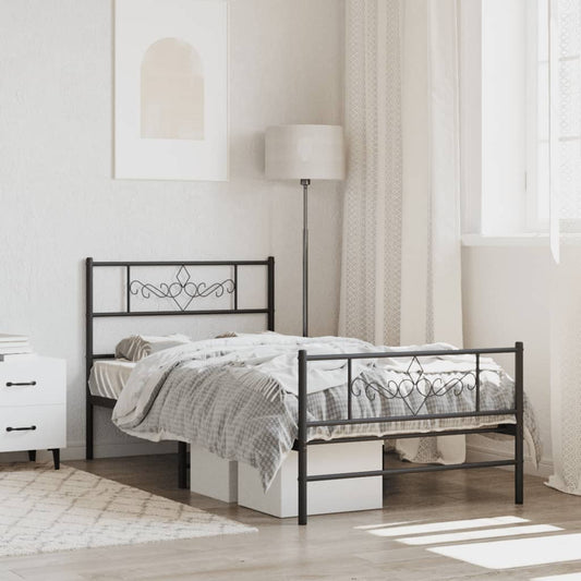 vidaXL Bed Frame | Black | Steel | 80x200 cm | Bed Frame | Rectangular | Modern