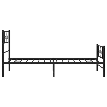 vidaXL Metal Bed Frame without Mattress with Footboard Black 90x190cm