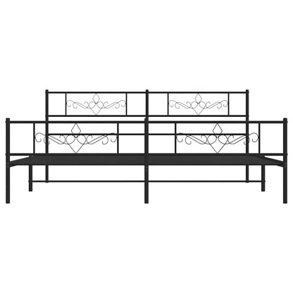 vidaXL Metal Bed Frame without Mattress with Footboard Black 193x203cm