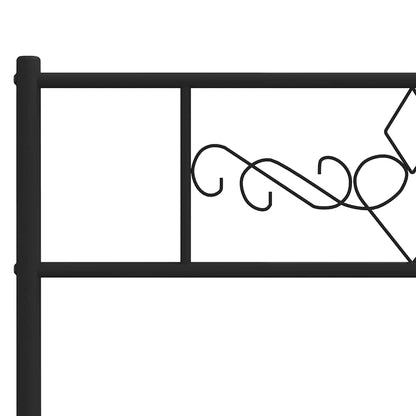 vidaXL Metal Bed Frame without Mattress with Footboard Black 193x203cm