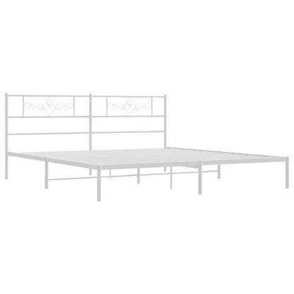 vidaXL Bed Frame | White | Powder-Coated Steel | Double | Bed Frame