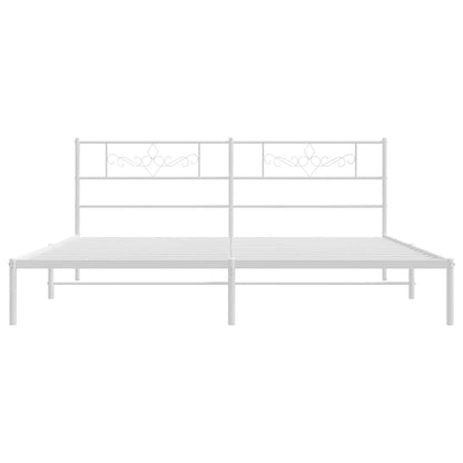 vidaXL Bed Frame | White | Powder-Coated Steel | Double | Bed Frame