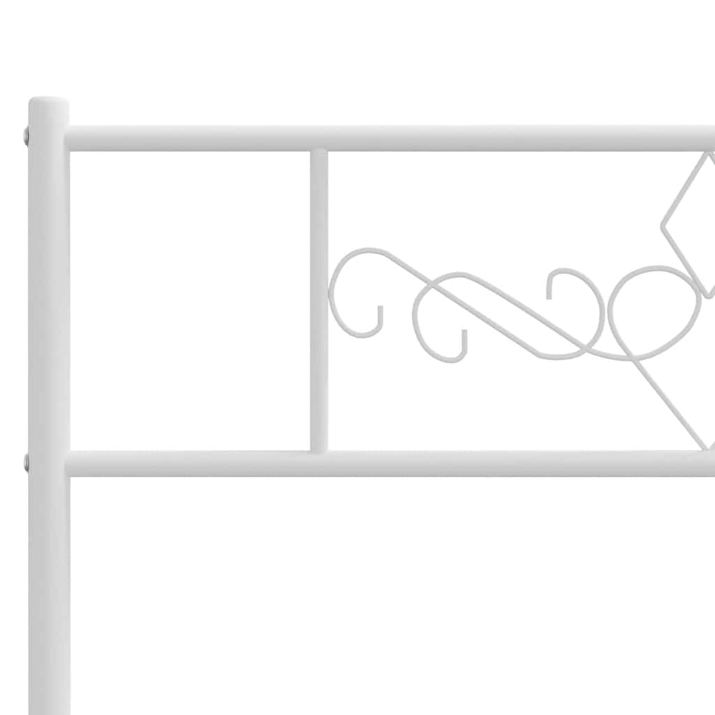 vidaXL Bed Frame | White | Powder-Coated Steel | Double | Bed Frame