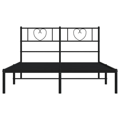 vidaXL Metal Bed Frame without Mattress with Headboard Black 120x200cm