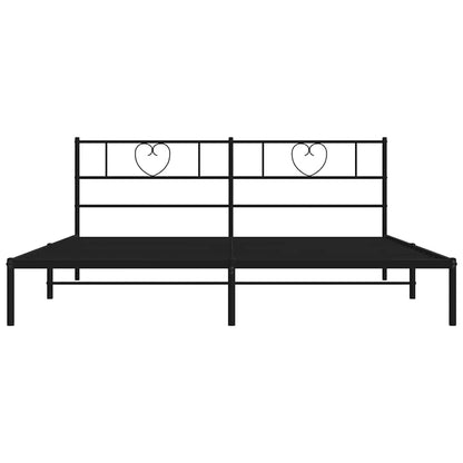 vidaXL Metal Bed Frame without Mattress with Headboard Black 183x213cm