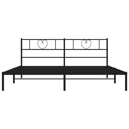 vidaXL Metal Bed Frame without Mattress with Headboard Black 193x203cm