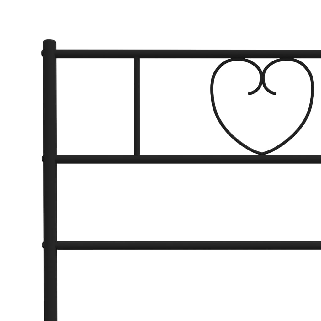 vidaXL Metal Bed Frame without Mattress with Headboard Black 200x200cm