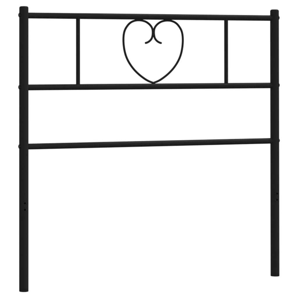 vidaXL Metal Replace Headboard Black 90 cm