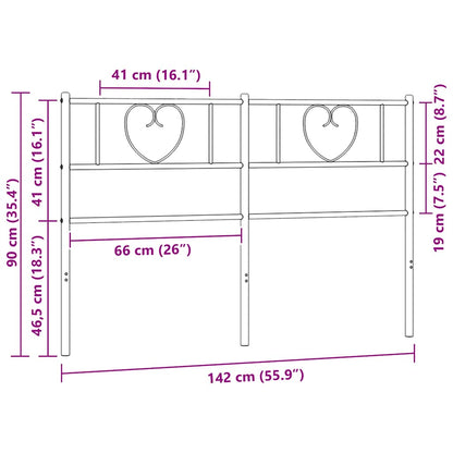 vidaXL Metal Replace Headboard Black 135 cm