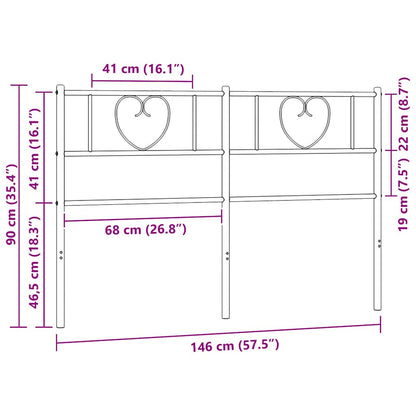 vidaXL Metal Replace Headboard Black 140 cm