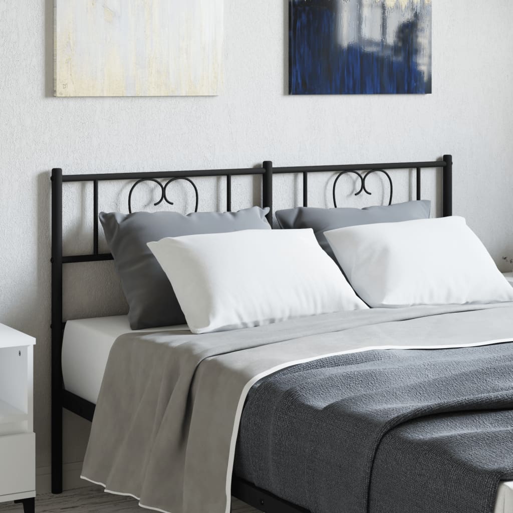 vidaXL Metal Replace Headboard Black 140 cm
