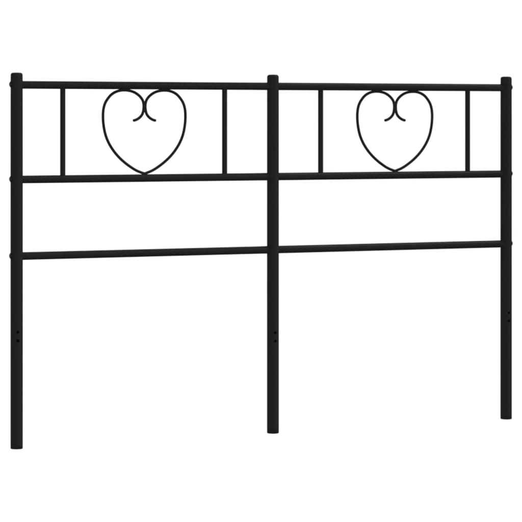 vidaXL Metal Replace Headboard Black 150 cm
