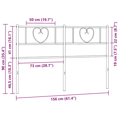 vidaXL Metal Replace Headboard Black 150 cm