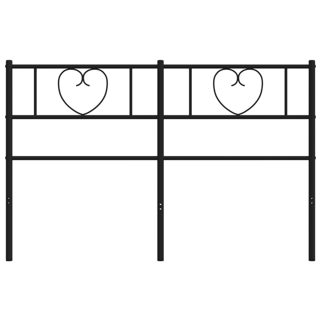 vidaXL Headboard | Black | Powder-Coated Steel | Tall Double | Durable