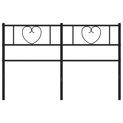 vidaXL Headboard | Black | Powder-Coated Steel | Tall Double | Durable