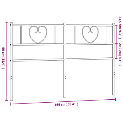 vidaXL Headboard | Black | Powder-Coated Steel | Tall Double | Durable