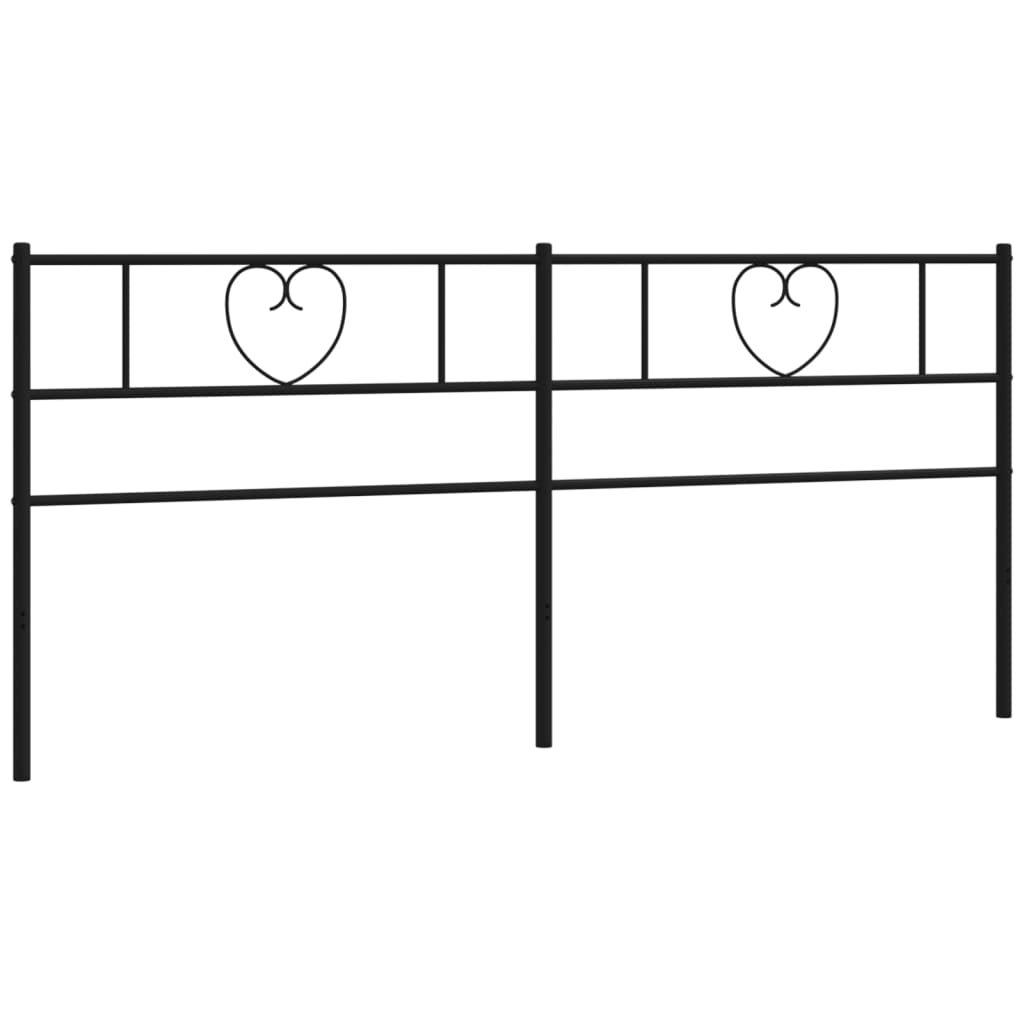 vidaXL Metal Replace Headboard Black 180 cm