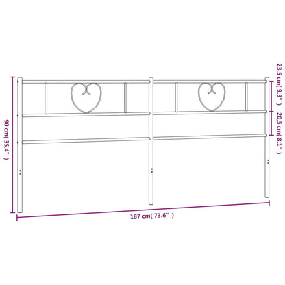 vidaXL Metal Replace Headboard Black 180 cm