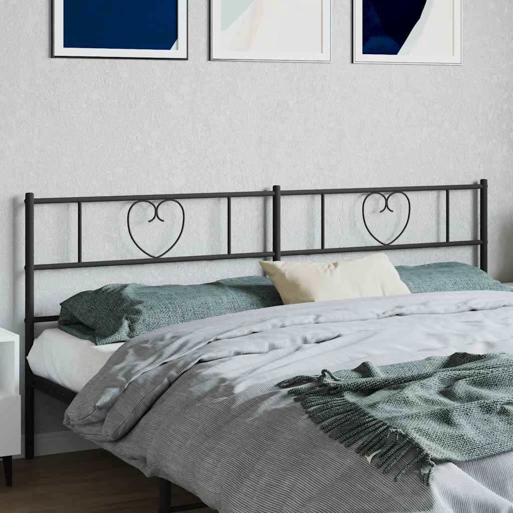 vidaXL Metal Replace Headboard Black 180 cm