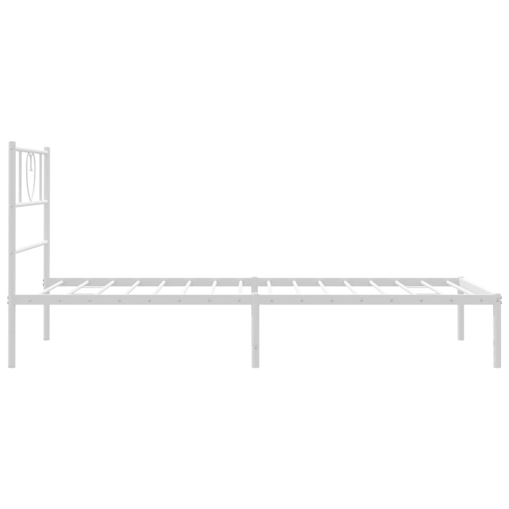 vidaXL Metal Bed Frame without Mattress with Headboard White 80x200cm