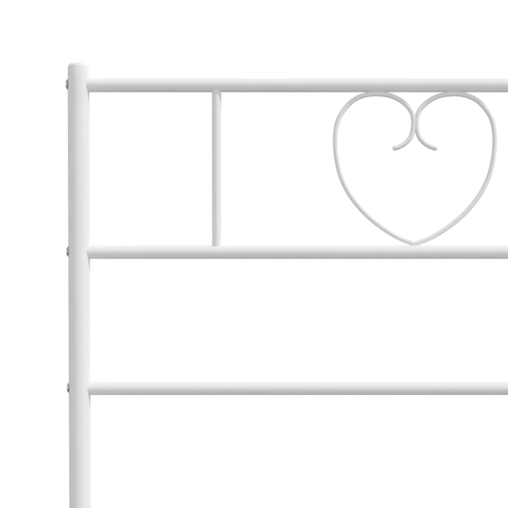 vidaXL Metal Bed Frame without Mattress with Headboard White 140x190cm