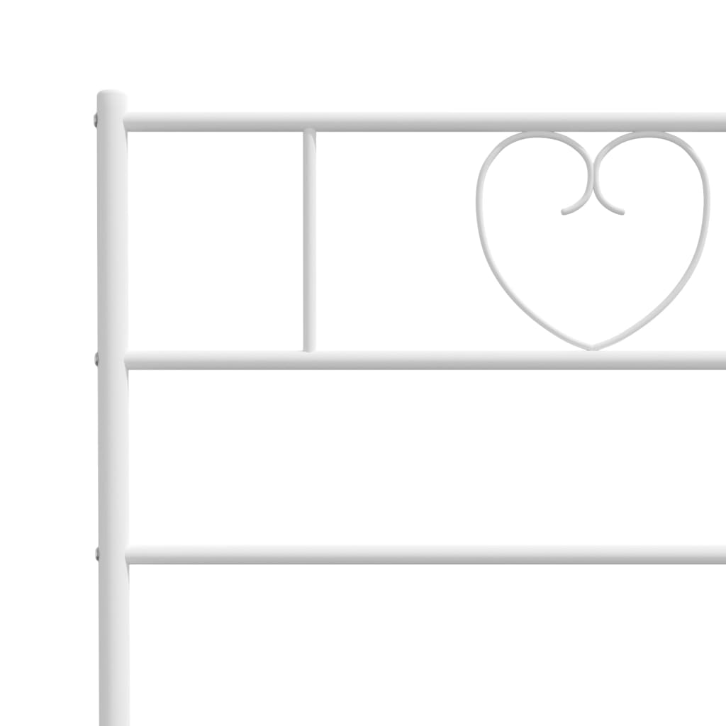 vidaXL Metal Bed Frame without Mattress with Headboard White 200x200cm