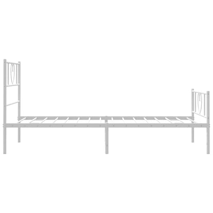vidaXL Metal Bed Frame without Mattress with Footboard White 100x200cm