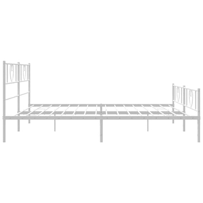 vidaXL Metal Bed Frame without Mattress with Footboard White 193x203cm