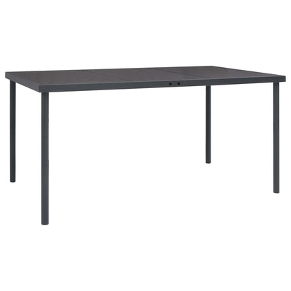 vidaXL 5 Piece Garden Dining Set Black Steel and Textilene