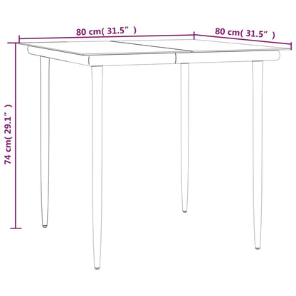 vidaXL 5 Piece Garden Dining Set Black Steel and Textilene
