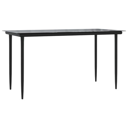 vidaXL 5 Piece Garden Dining Set Black Steel and Textilene