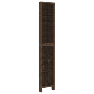 vidaXL Room Divider 6 Panels Dark Brown Solid Wood Paulownia